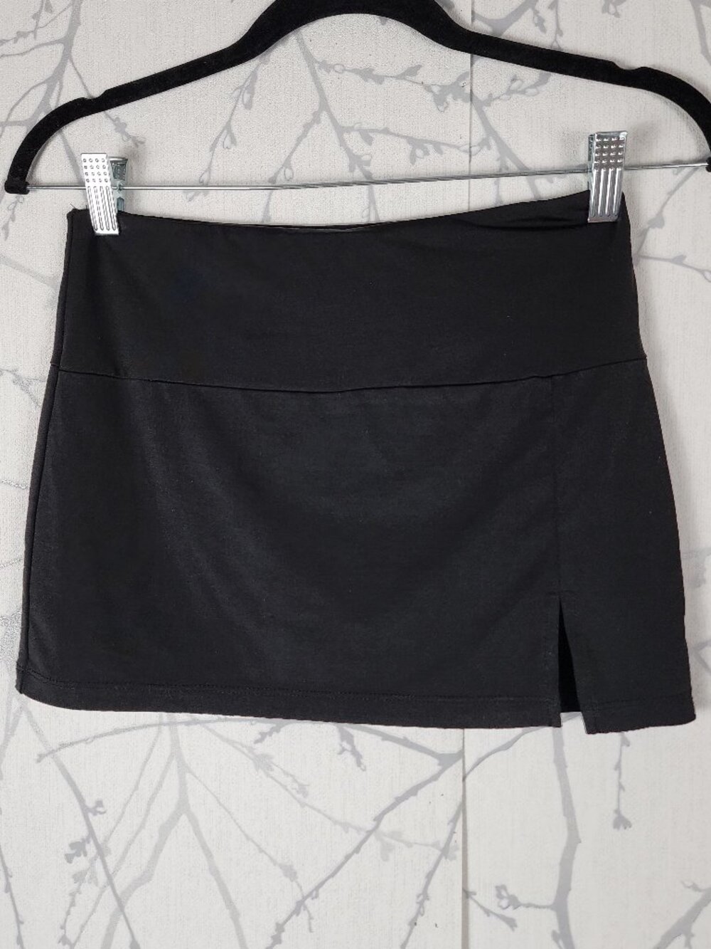 White Fox Black Slinky Stretch Jersey Knit Mini Skort